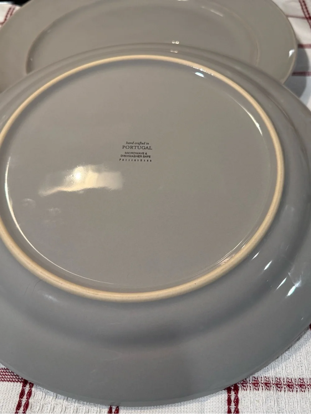 LG Pottery Barn Handcrafted Stoneware Cambria Dinner Plates, Gray, S/4